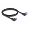 Cabo de rede DeLOCK RJ45 Cat.6A S/FTP curvado à esquerda 3 m preto