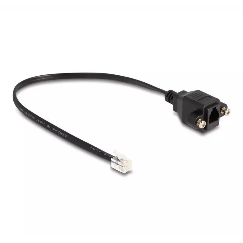 Cabo DeLOCK RJ10 macho para RJ10 fêmea 30 cm preto