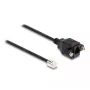 Cabo DeLOCK RJ10 macho para RJ10 fêmea 30 cm preto