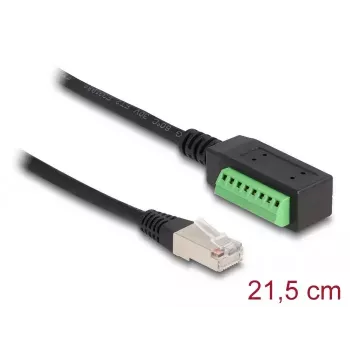 Cabo DeLOCK RJ45 Cat.5e macho para adaptador de barra de terminais 21,5 cm