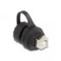 Conector DeLOCK USB 2.0 Type-B fêmea para fêmea IP68 à prova de água preto