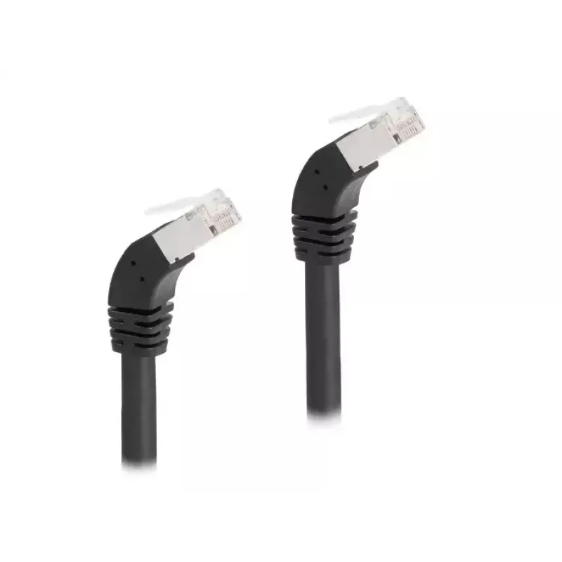 Cabo de rede DeLOCK RJ45 Cat.6A S/FTP 45° inclinado para baixo 1 m preto