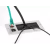 Passagem de cabos DeLOCK com escova e 2 x módulo Keystone RJ45 Cat.6 alumínio