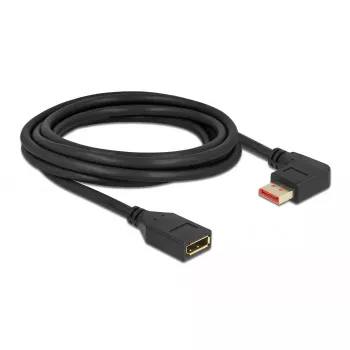 Cabo de extensão DisplayPort DeLOCK 87076 3 m 8K 60 Hz macho 90° inclinado para a esquerda para fêmea