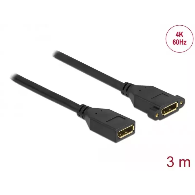 Cabo DisplayPort fêmea para fêmea para montagem em painel DeLOCK 87103 3 m