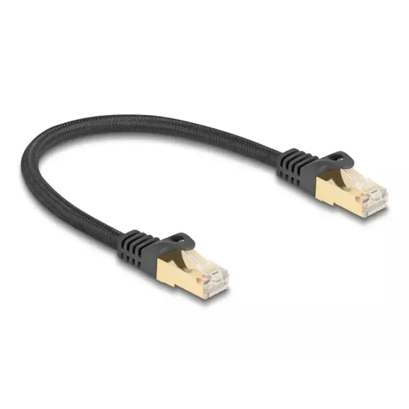 Cabo de rede DeLOCK RJ45 80315 macho para macho Cat.6A 0,25 m preto