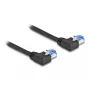 Cabo de rede DeLOCK RJ45 Cat.6A S/FTP inclinado para a esquerda 2 m preto