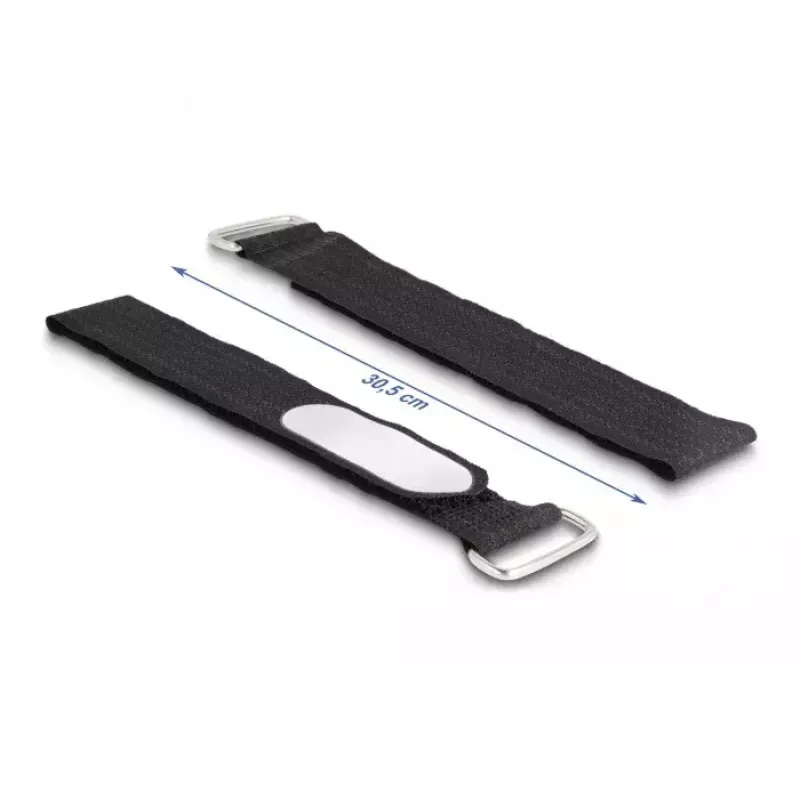 Fixação de abraçadeira de cabos DeLOCK 19608 velcro 305x25 mm preto 5 unid.