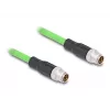 Cabo de rede DeLOCK M12 codificado em X 8 pinos macho para macho PUR (TPU) 5 m preto