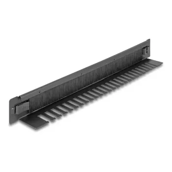 Régua de escovas DeLOCK 66552 preto metal 48 mm de largura 482 mm de profundidade 44,4 mm de altura