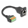 DeLOCK 88153 Adaptador de cabo RJ45 barra de terminais de 8 pinos preto