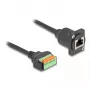 DeLOCK 88153 Adaptador de cabo RJ45 barra de terminais de 8 pinos preto