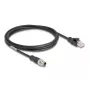 Cabo de rede DeLOCK M12 X-codificado 8 pinos macho para ficha RJ45 Cat5e 2 m preto
