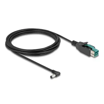 Cabo PoweredUSB DeLOCK ficha 12 V para ficha DC 5,5 x 2,1 mm angular 3 m