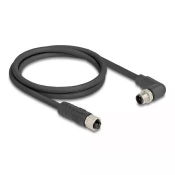 Cabo de sensor/atuador DeLOCK 80529 2 m RST M12 preto