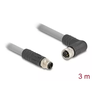 Cabo de sensor/atuador DeLOCK 3 m RST M12 cinzento 80544