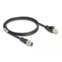 Cabo de rede DeLOCK M12 codificado X de 8 pinos ficha macho para ficha macho RJ45 Cat5e 1 m preto