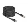 Cabo de rede DeLOCK 80586 M12 para RJ-45 Cat5e 10 m preto