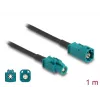 Cabo coaxial DELOCK 90679 — HSD Z para HSD Z, 1 m, preto/azul