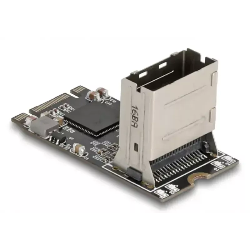 Placa adaptadora DELOCK interna M.2 para Mini-SAS 64260, host M.2, saída Mini-SAS, JMicron JMB585, preto, LED