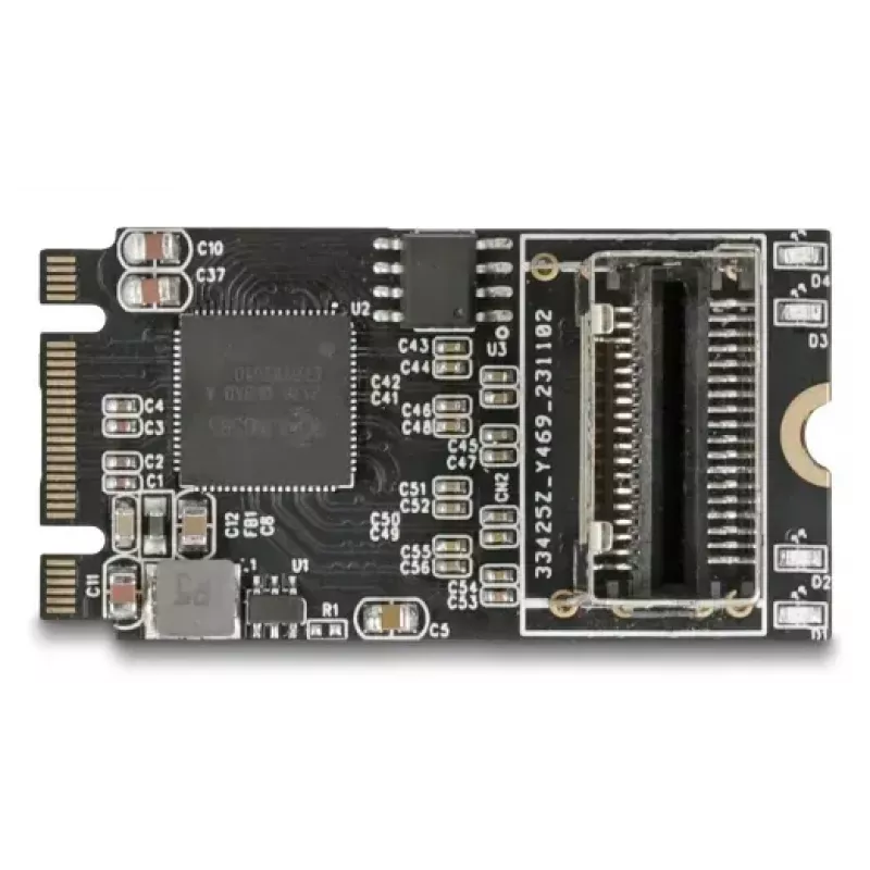 Placa adaptadora DELOCK interna M.2 para Mini-SAS 64260, host M.2, saída Mini-SAS, JMicron JMB585, preto, LED