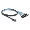 Placa adaptadora DELOCK interna M.2 para Mini-SAS 64260, host M.2, saída Mini-SAS, JMicron JMB585, preto, LED