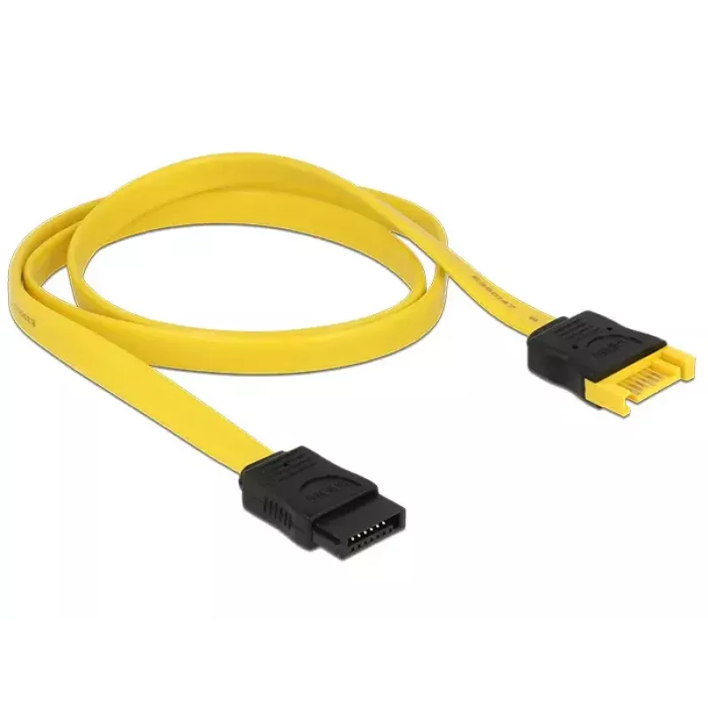 Cabo SATA DeLOCK 0,7 m 2x SATA III SATA 7 pinos preto amarelo