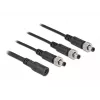 Cabo divisor DC DeLOCK 86572 5,5 x 2,1 mm 1 x conector fêmea para 3 x ficha macho