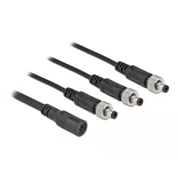 Cabo divisor DC DeLOCK 86572 5,5 x 2,1 mm 1 x conector fêmea para 3 x ficha macho