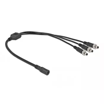 Cabo divisor DC DeLOCK 86572 5,5 x 2,1 mm 1 x conector fêmea para 3 x ficha macho