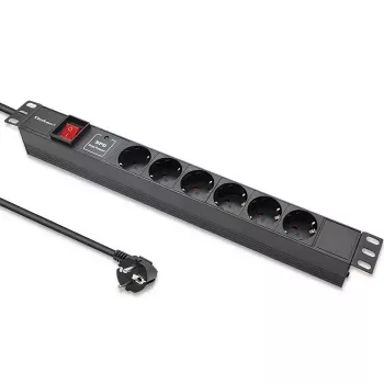 Régua de tomadas para RACK 19 1U QOLTEC PDU 16A 6xSCHUKO 1,8m