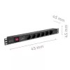 Régua de tomadas para RACK 19 1U QOLTEC PDU 16A 6xSCHUKO 1,8m