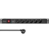 Régua de tomadas para RACK 19 1U QOLTEC PDU 16A 6xSCHUKO 1,8m