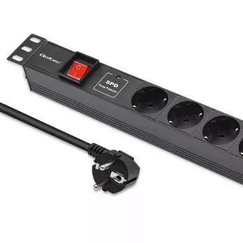 Régua de tomadas para RACK 19 1U QOLTEC PDU 16A 6xSCHUKO 1,8m