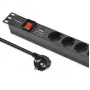 Régua de tomadas para RACK 19 1U QOLTEC PDU 16A 6xSCHUKO 1,8m