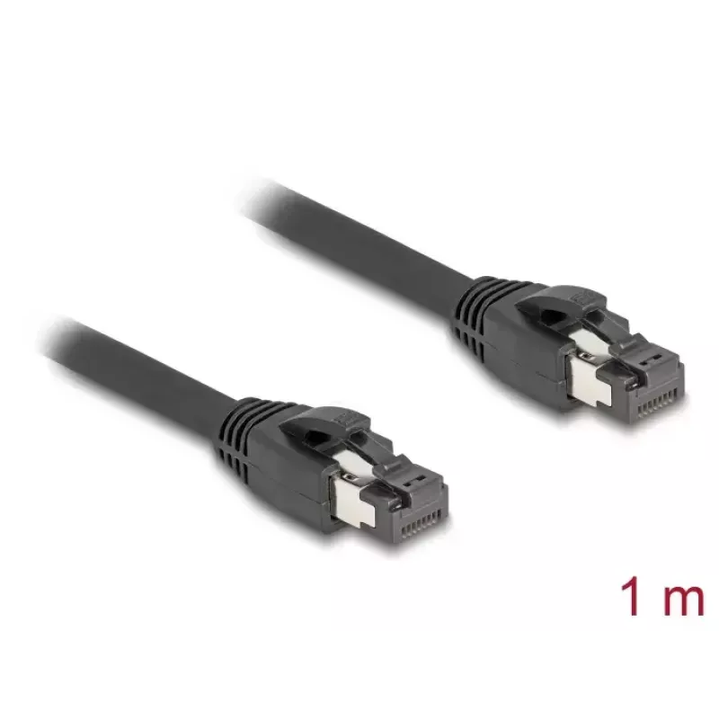 Cabo de rede DeLOCK RJ45 Cat.8.1 S/FTP 1 m até 40 Gbit/s preto