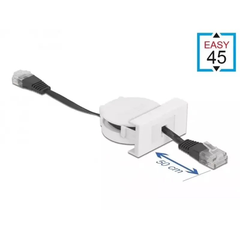 Cabo de passagem de rede DeLOCK Easy 45 módulo RJ45 Cat.5e preto