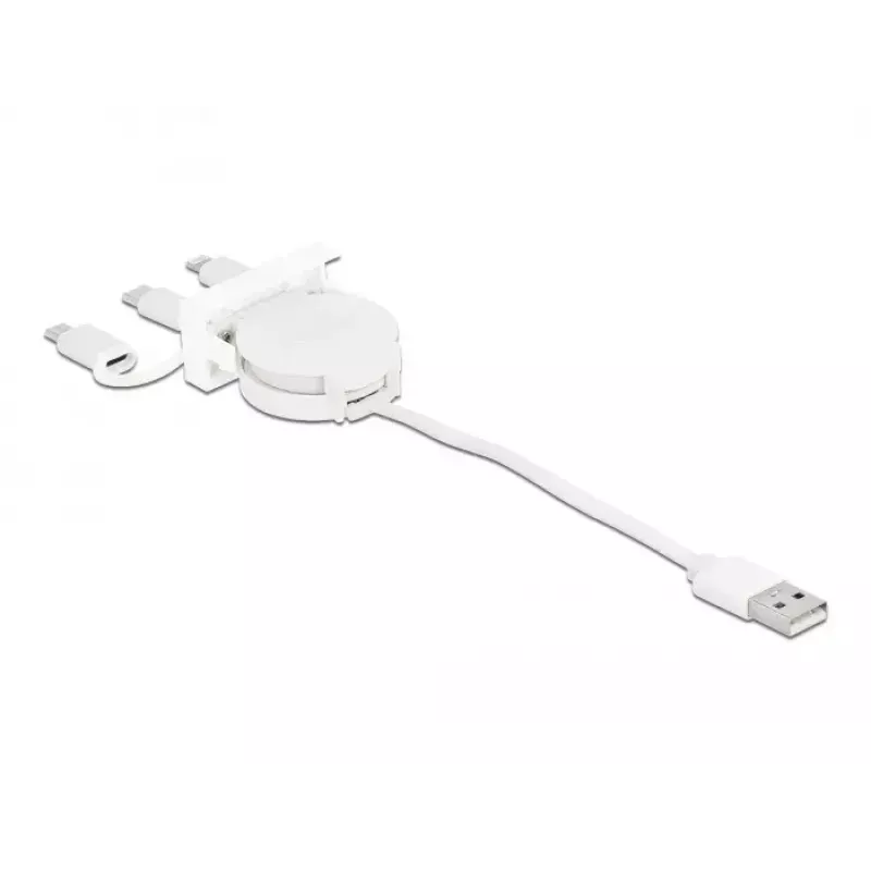 DeLOCK Easy 45 módulo USB 2.0 cabo retrátil 3-em-1 0,5 m