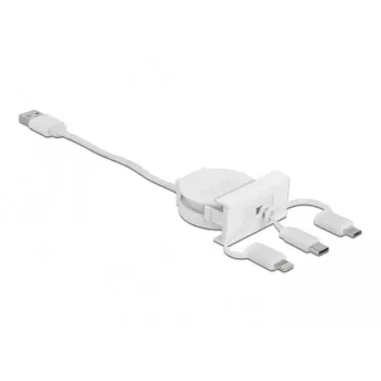 DeLOCK Easy 45 módulo USB 2.0 cabo retrátil 3-em-1 0,5 m