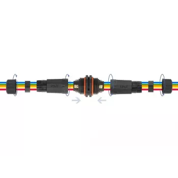 Conector elétrico de cabos DELOCK 86915 reto 85–260 V preto 25×114 mm 1 unid.