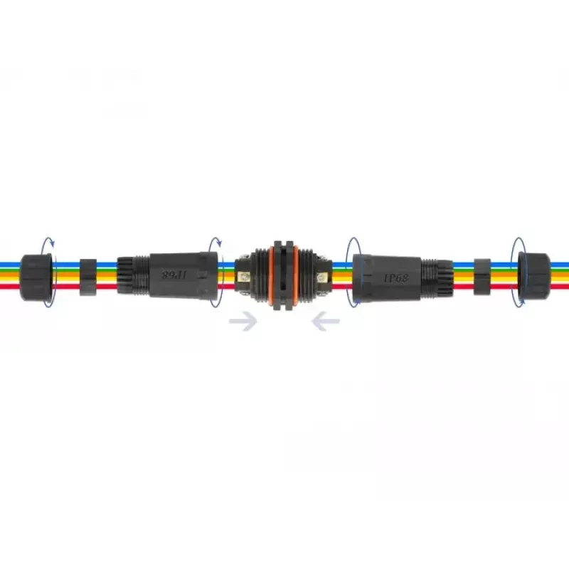 Conector elétrico de cabos DELOCK 86915 reto 85–260 V preto 25×114 mm 1 unid.
