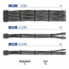 Conjunto de extensão de cabos PSU DELOCK 30 cm, 6 peças com malha (1×24 pinos ATX, 2×4+4 pinos EPS, 3×6+2 pinos PCIe) preto