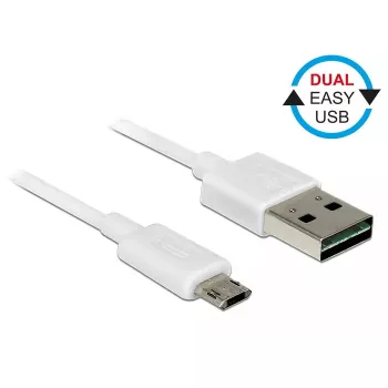 Cabo USB DeLOCK 84806 USB 2.0 0,5 m USB A Micro-USB B branco