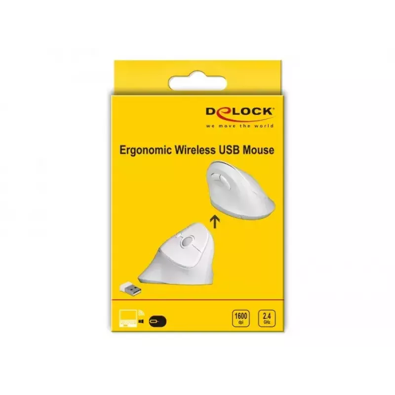 Rato DeLOCK 12596 Office destro RF Wireless 1600 DPI