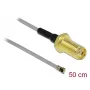 Cabo coaxial DeLOCK 90399 0,5 m SMA MHF preto dourado cinzento