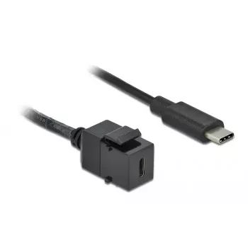 Módulo Keystone DeLOCK 86398 plano preto USB-C