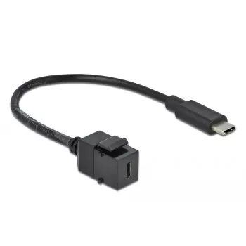 Módulo Keystone DeLOCK 86398 plano preto USB-C