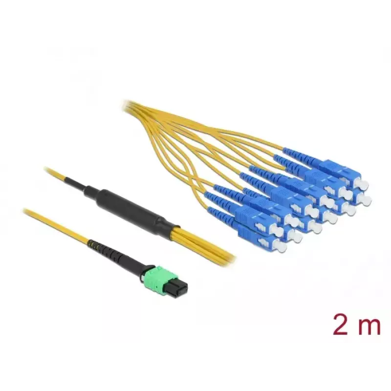 Cabo de fibra ótica MPO fêmea para 12 x SC simplex macho DeLOCK 84871