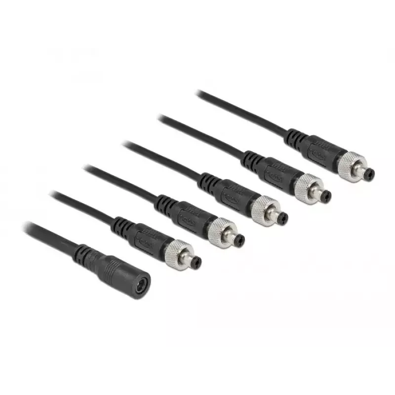 Cabo divisor DeLOCK 86590 5,5 x 2,1 mm 1 x conector fêmea para 5 x conector macho aparafusável