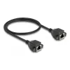 Cabo de extensão DeLOCK RJ50 fêmea para fêmea S/FTP 0,5 m preto